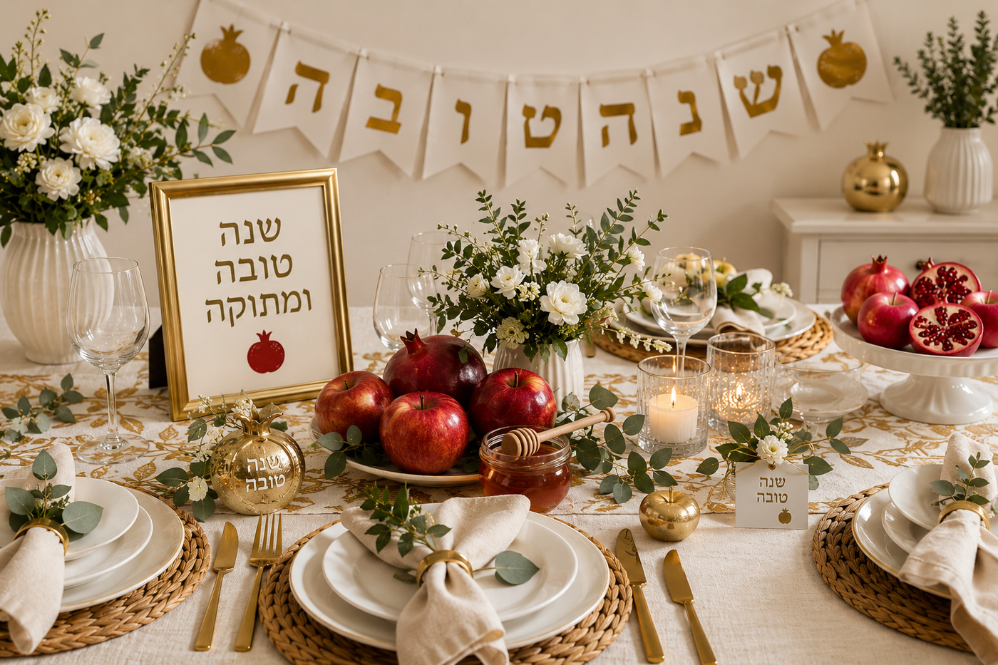 קישוטים לראש השנה - רעיונות לעיצוב הבית ושולחן החג
